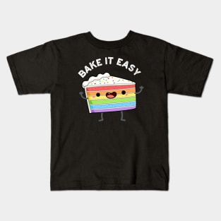 Bake It Easy Cute Cake Pun Kids T-Shirt